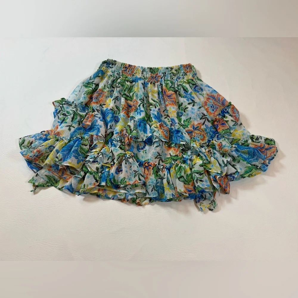 Misa Los Angeles Bella skirt floral ruffles women’s small lined (bin S) - Picture 12 of 12